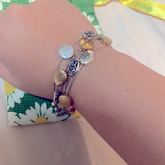 Brighton 5 tier two tone bracelet 7-7.5 inch - Picture 2 of 3